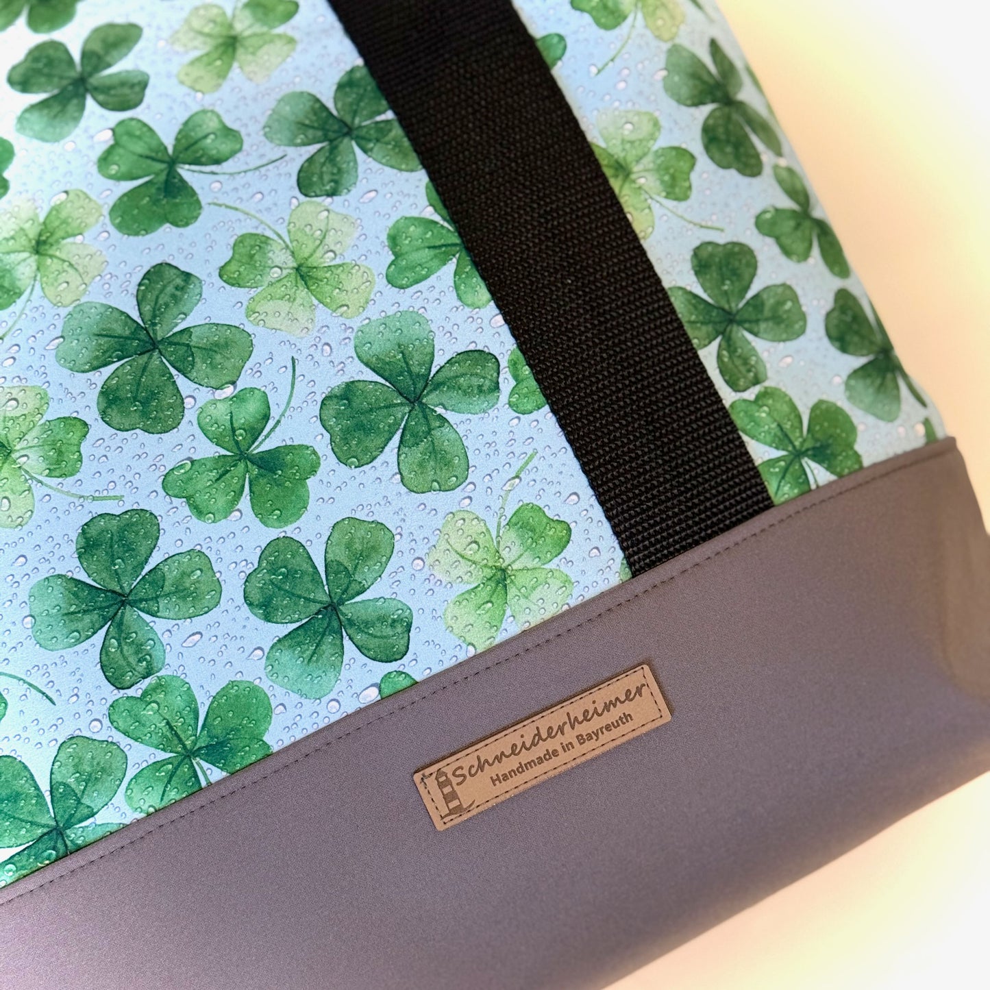 Schwimmbadtasche "Tasche für's Nasse" - Einzelstück Glücksklee