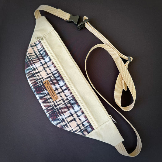 Bauchtasche "Karo" - Einzelstück Karo mit Creme