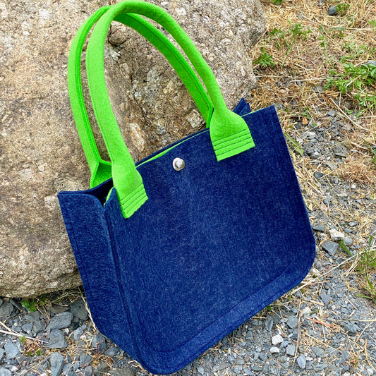 Filztasche blau mit grün