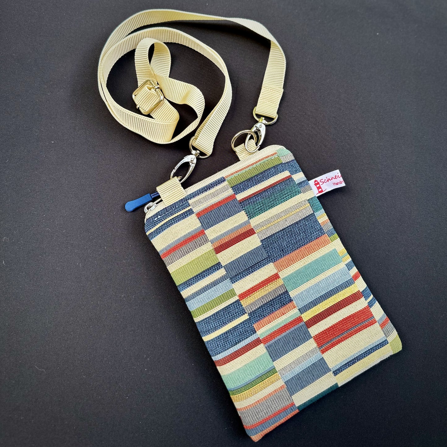 Handytasche "Frieda" - Einzelstück Gobelin Balken