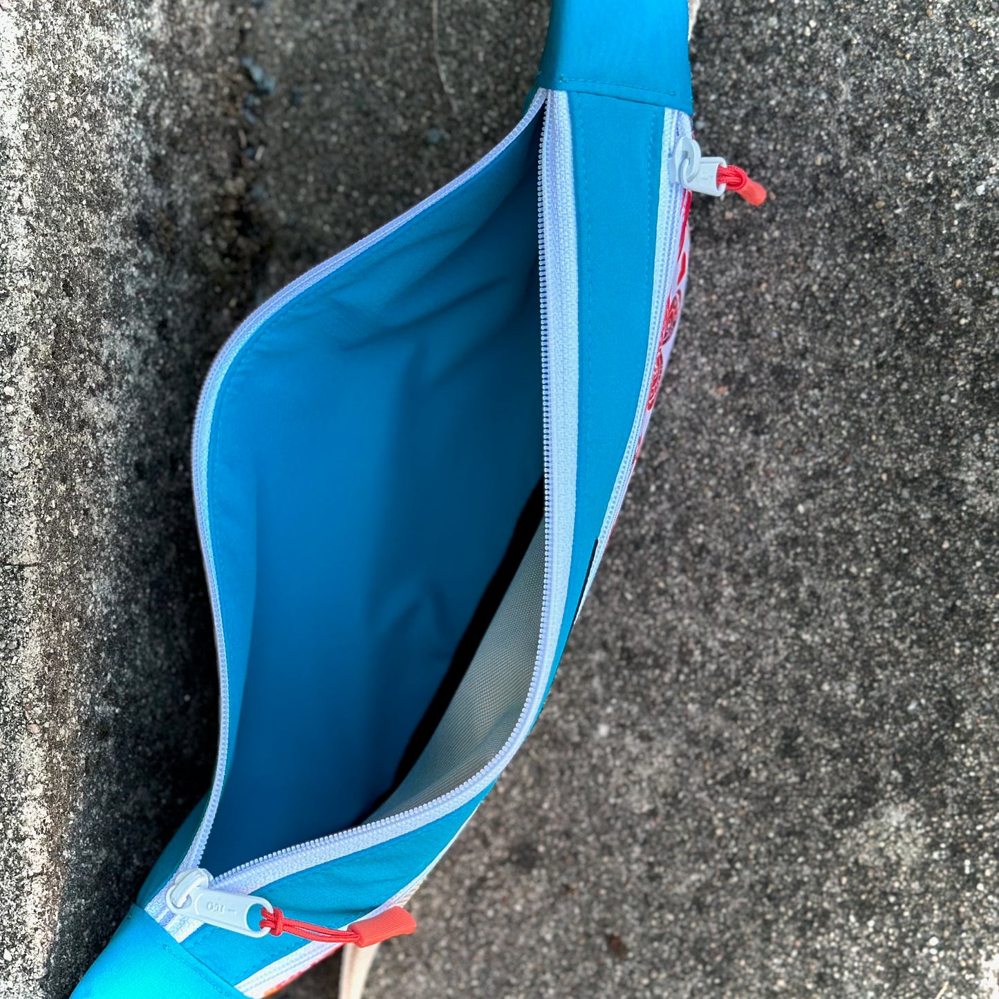 Bauchtasche "Karo" - Einzelstück Sommer in Türkis