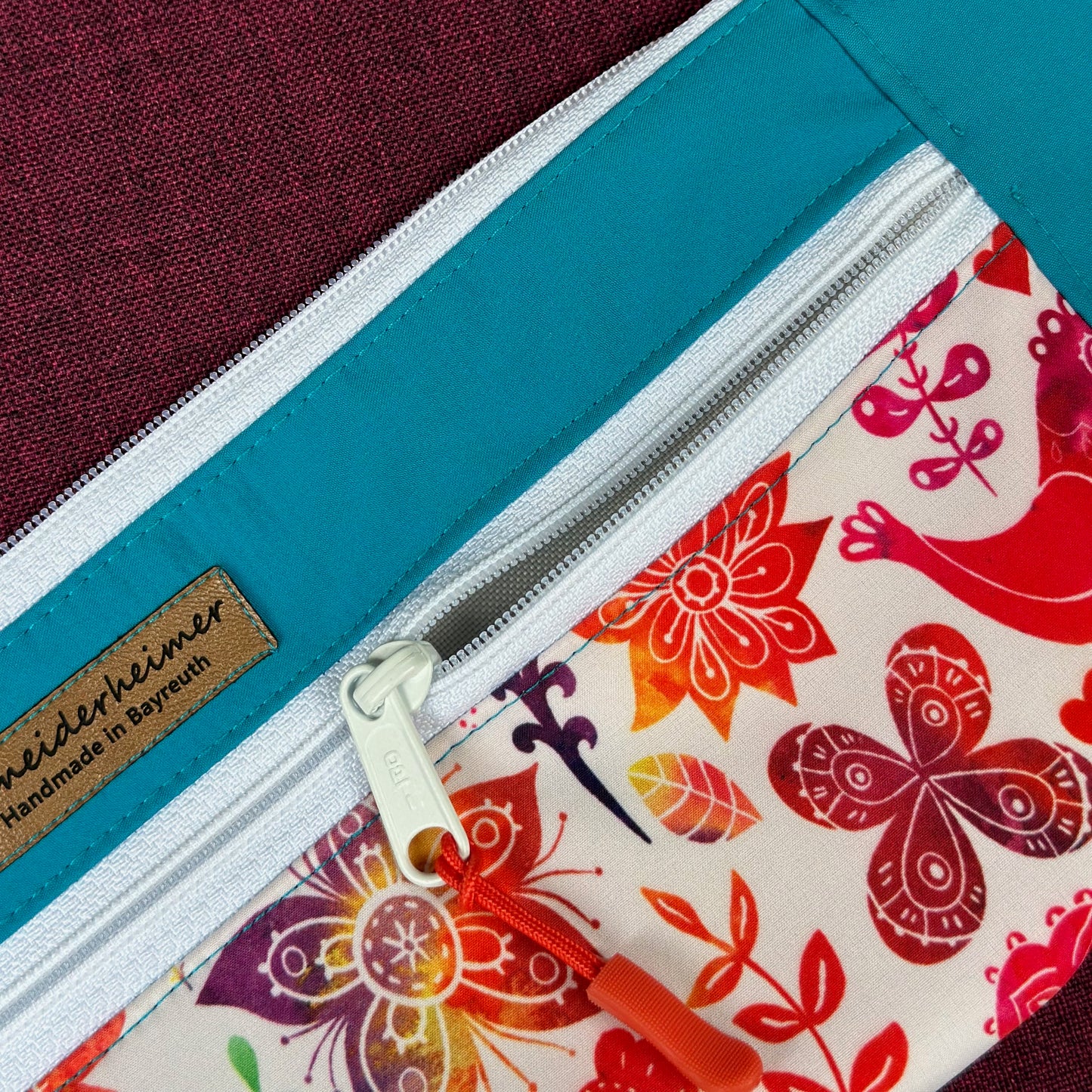 Bauchtasche "Karo" - Einzelstück Sommer in Türkis
