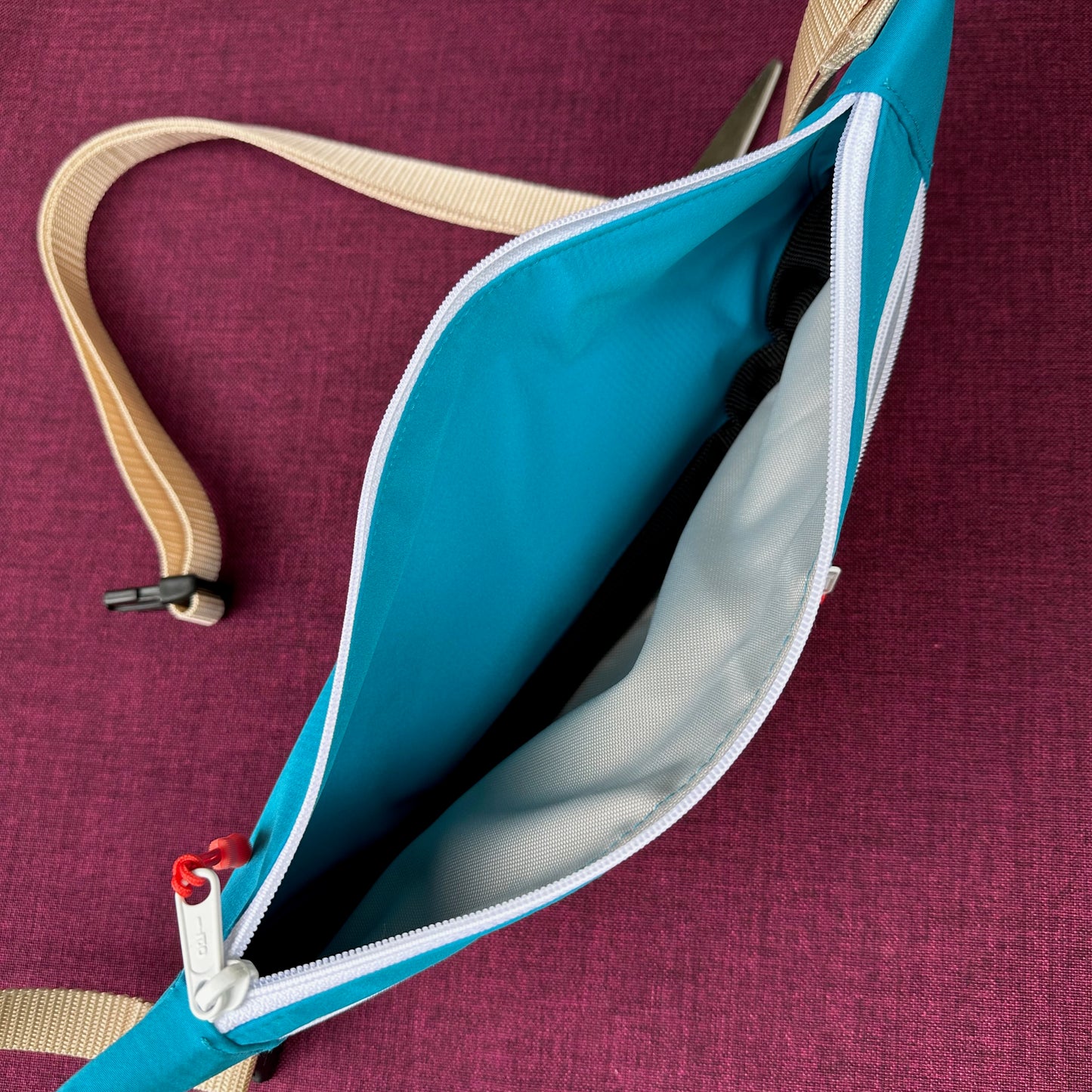 Bauchtasche "Karo" - Einzelstück Sommer in Türkis