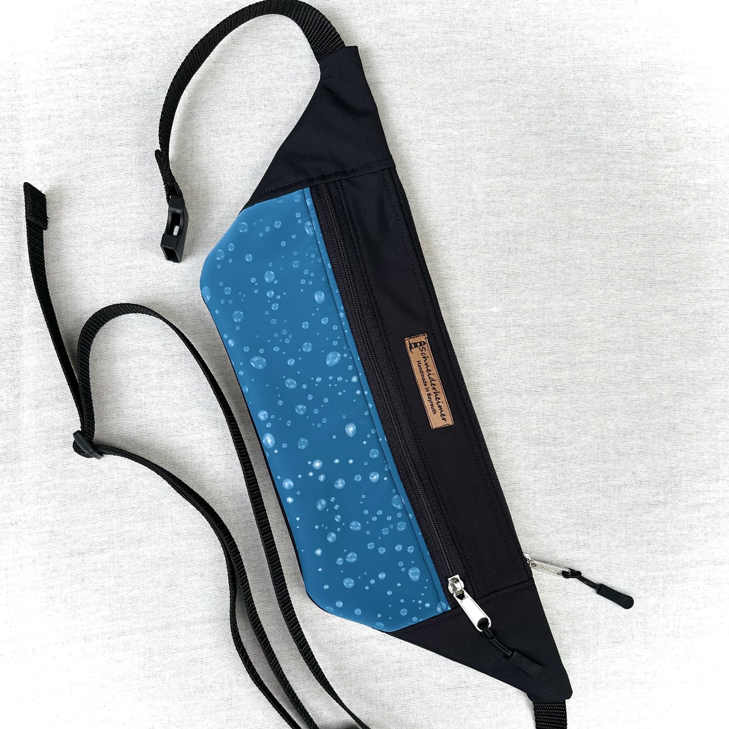 Bauchtasche "Karo" - Einzelstück Regentropfen