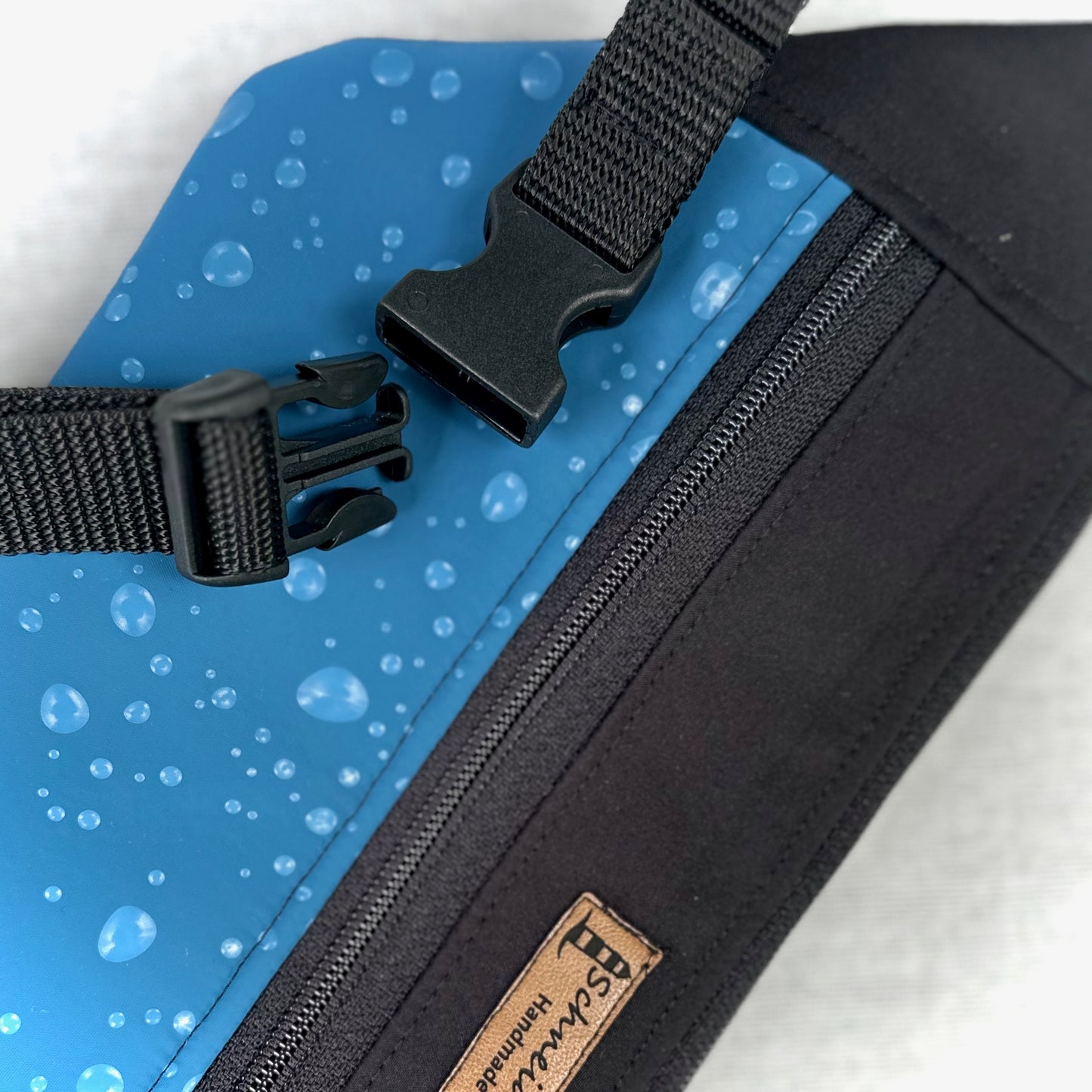 Bauchtasche "Karo" - Einzelstück Regentropfen