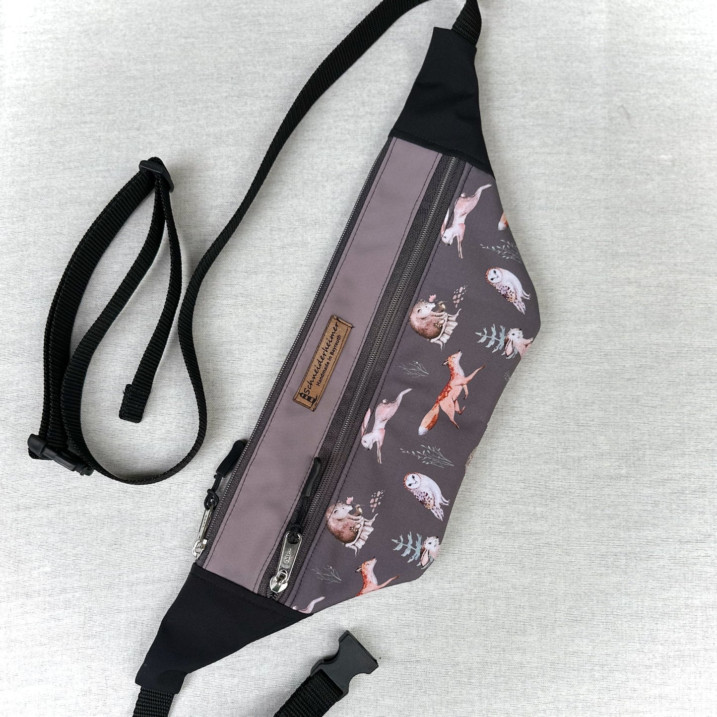 Bauchtasche "Karo" - Einzelstück Waldtiere