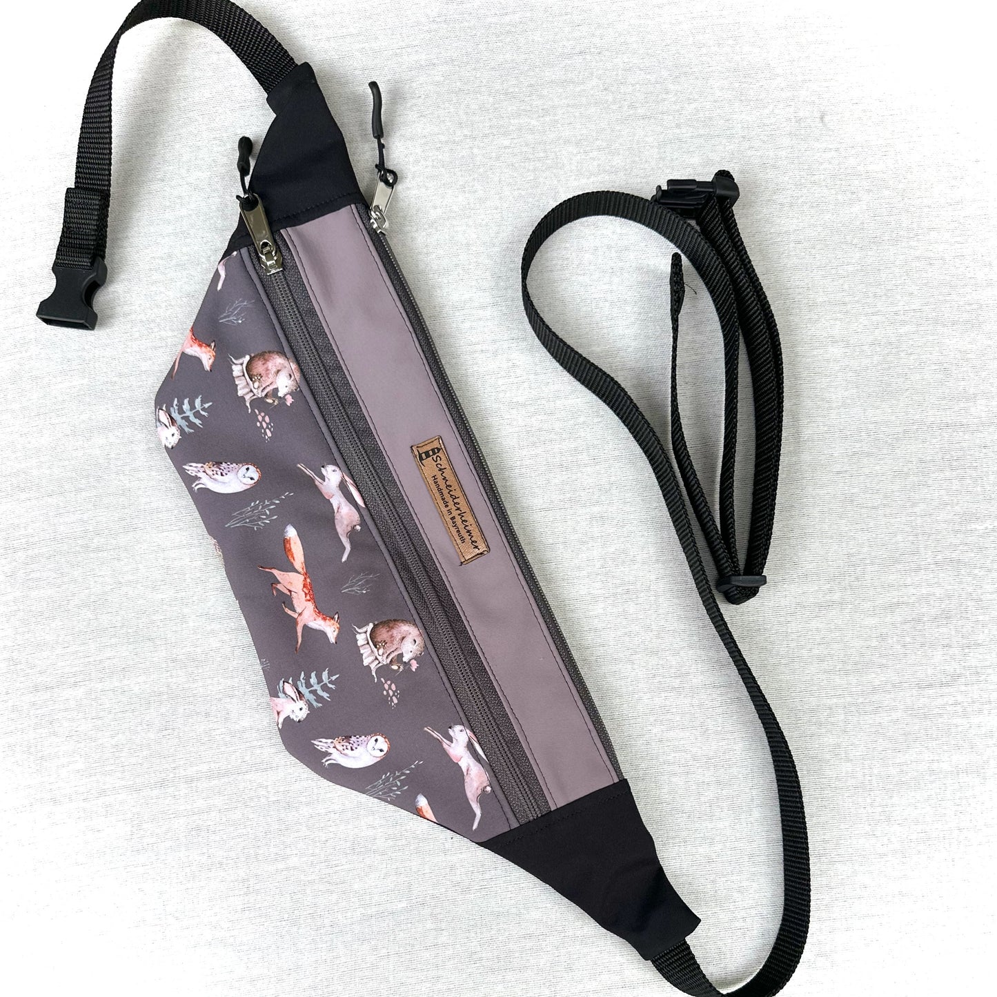 Bauchtasche "Karo" - Einzelstück Waldtiere