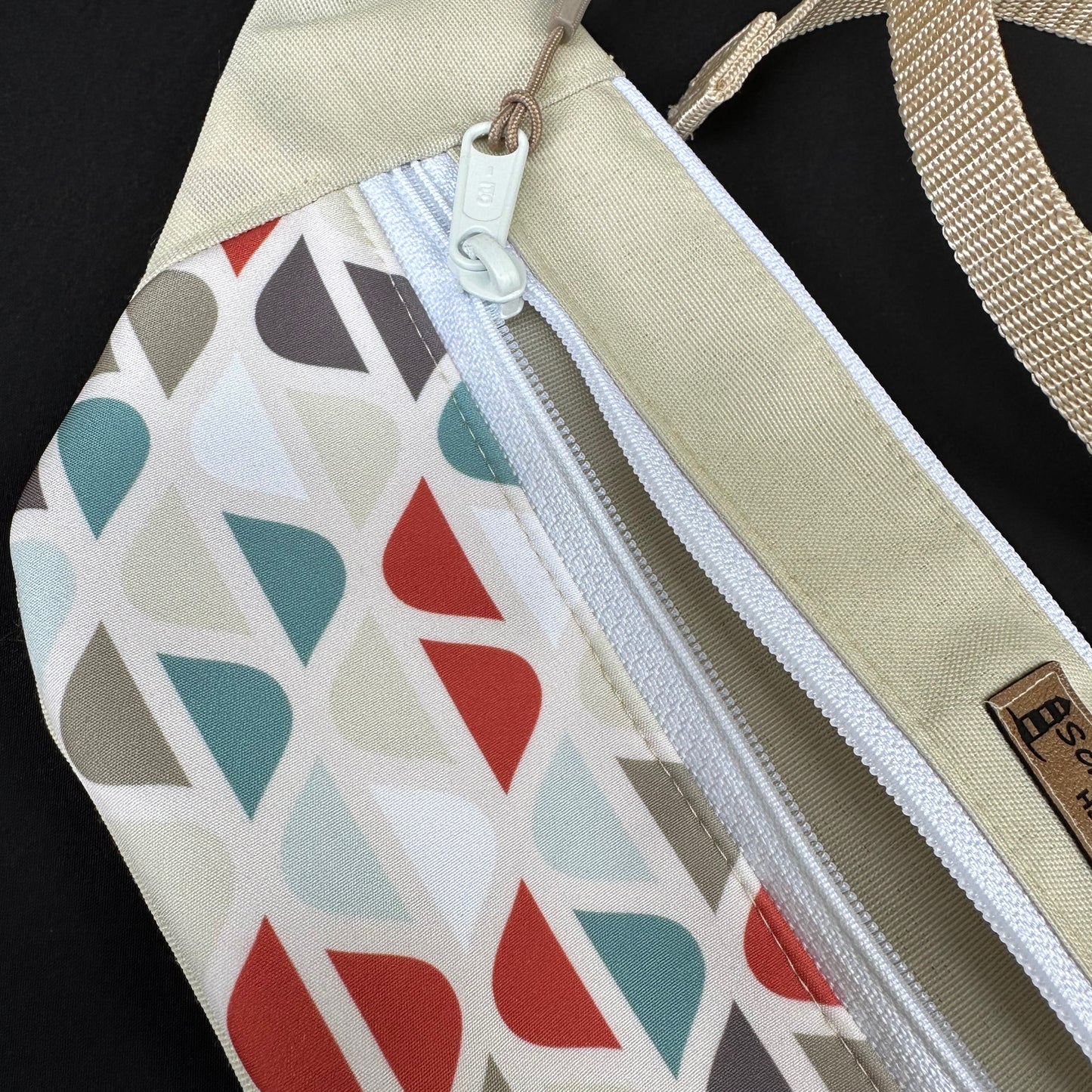Bauchtasche "Karo" - Einzelstück Halbkreise
