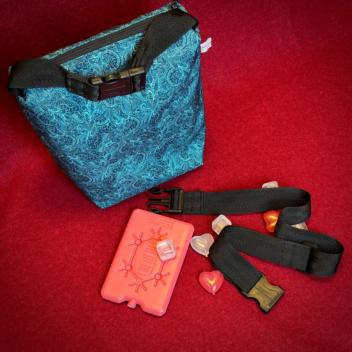 Thermotasche "Kalte Sophie" - Einzelstück Softshell Paisleys Petrol