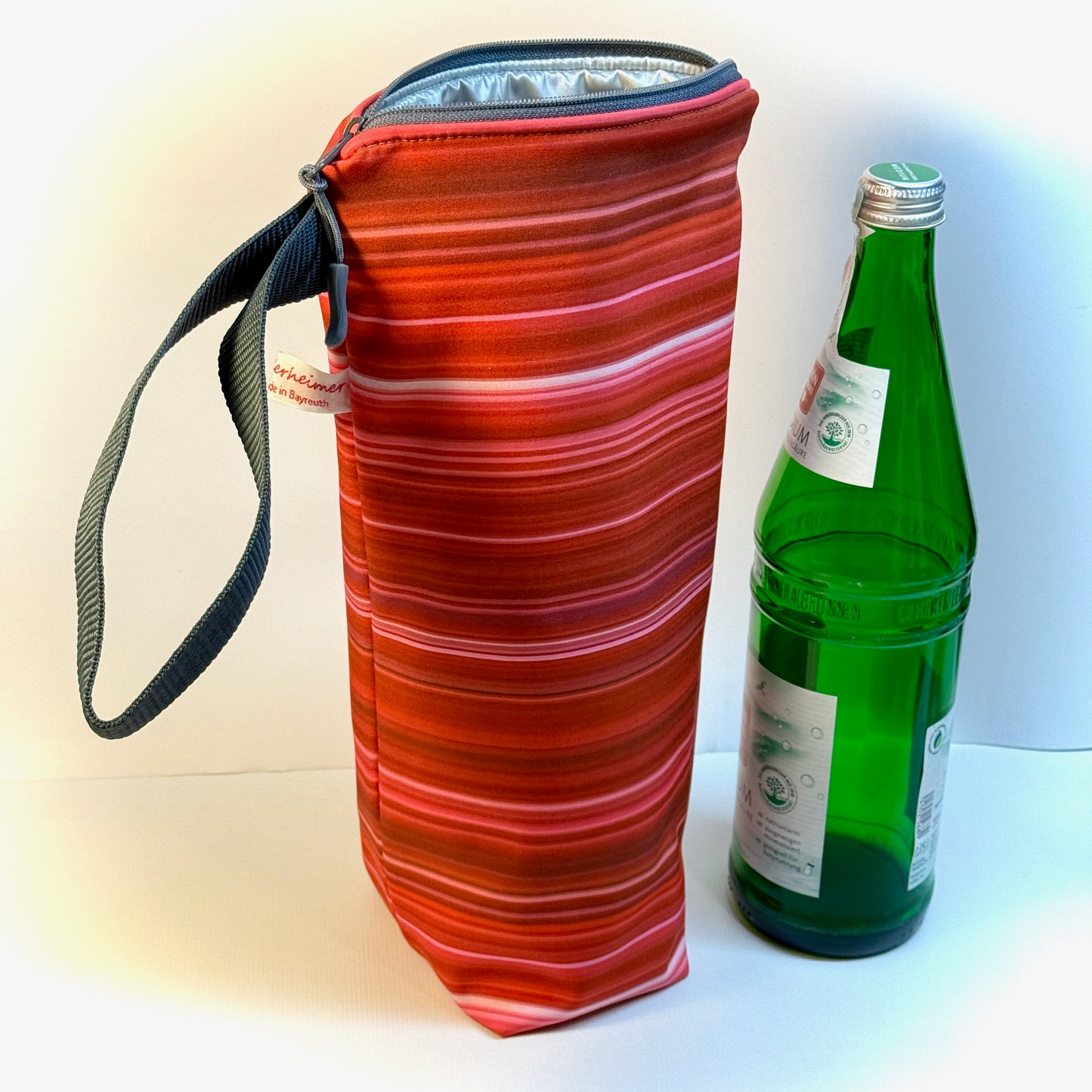 "Flaschentasche" XL - Einzelstück Streifen Rot
