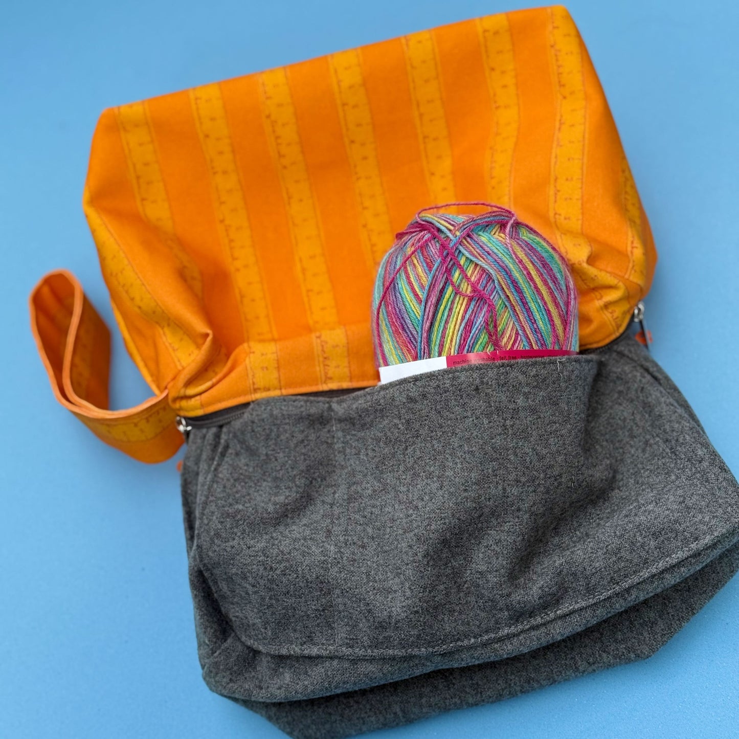 Projekttasche "Luzie" - Maßband Orange