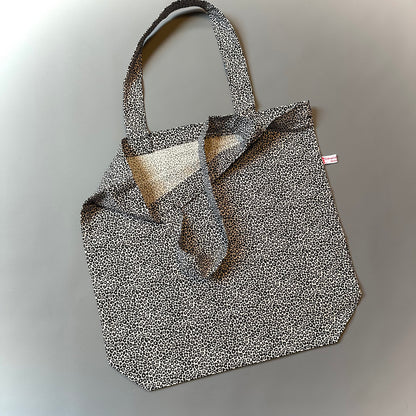 „VielKramBeutel" - Einzelstück Leo Schwarz-Beige