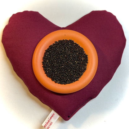 "Herzenswärmer" bestickt -  "Du passt perfekt in mein Herz" Beere