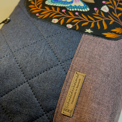 Große Umhängetasche "Lina" in Stepp - Einzelstück Luna Moth