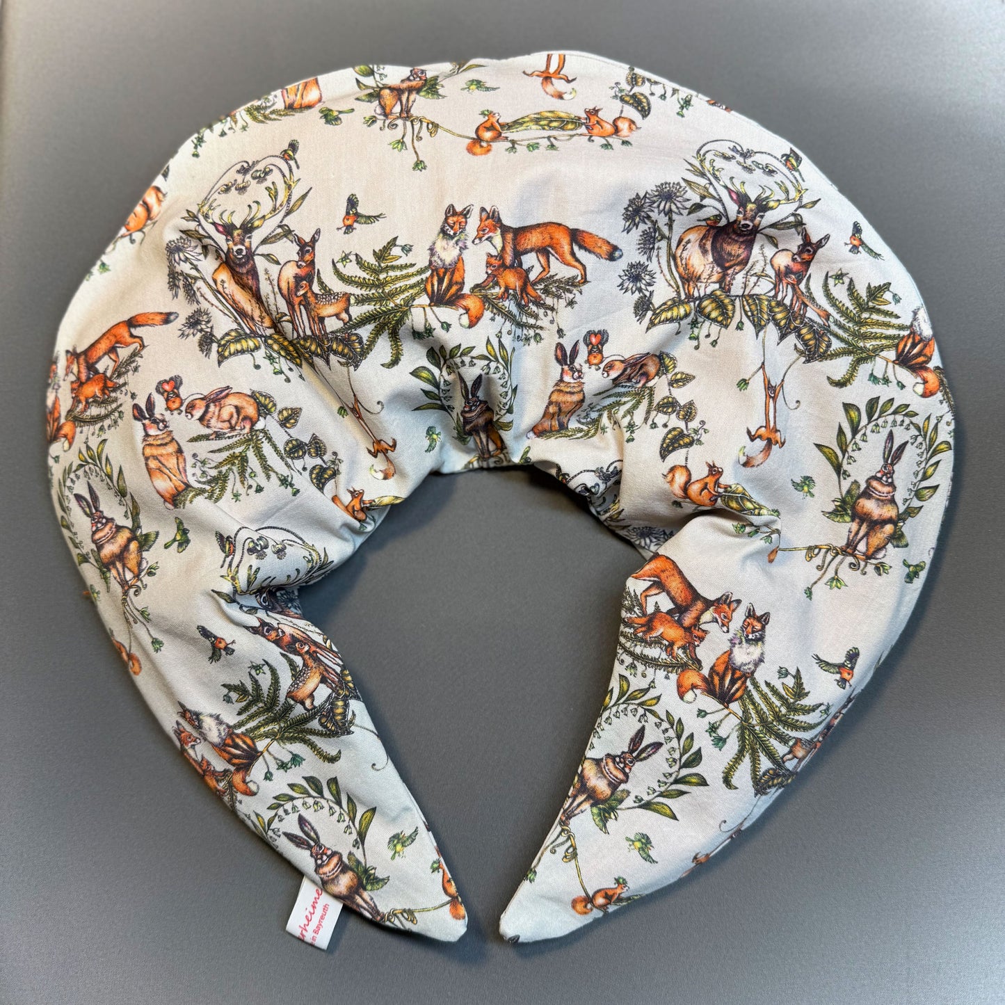 "Hörnchen Horst" - Set mit Bezug Waldtierfreunde grau