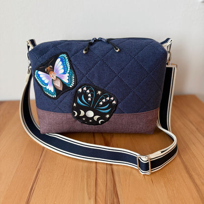 Große Umhängetasche "Lina" in Stepp - Einzelstück Luna Moth