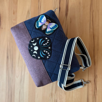 Große Umhängetasche "Lina" in Stepp - Einzelstück Luna Moth