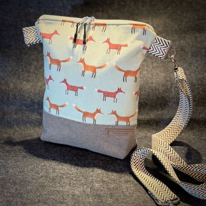 Große Umhängetasche "Kerstin" - Einzelstück Füchse