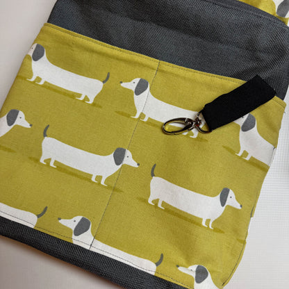 Große Umhängetasche "Kerstin" - Einzelstück Dackel