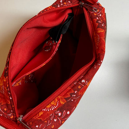 Umhängetasche "Leni"- Einzelstück Rosenrot