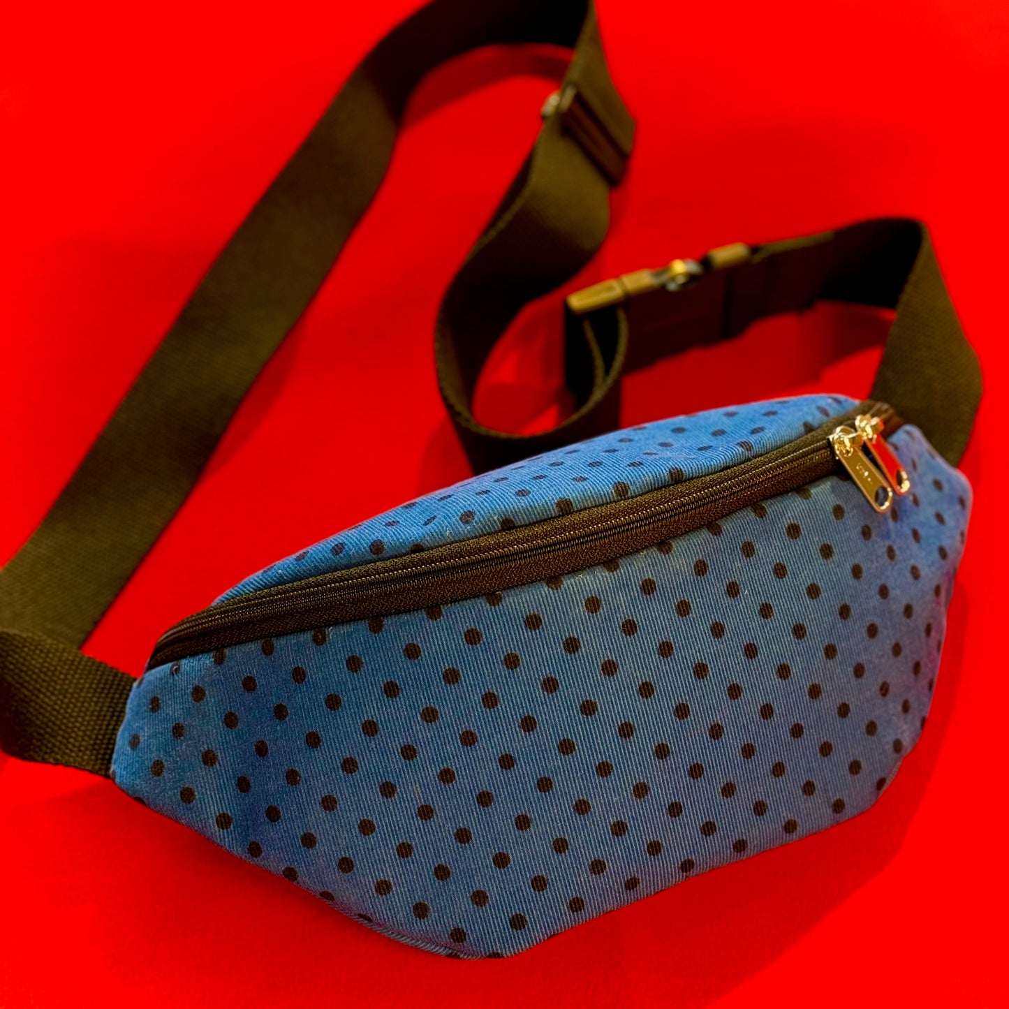 "Käthe" in Cord - Einzelstück Pünktchen auf Blau