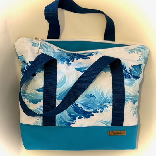 "Tasche für's Nasse" - Einzelstück Wellen