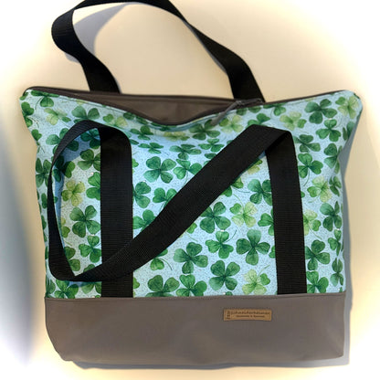 Schwimmbadtasche "Tasche für's Nasse" - Einzelstück Glücksklee