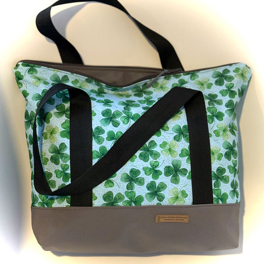 Schwimmbadtasche "Tasche für's Nasse" - Einzelstück Glücksklee