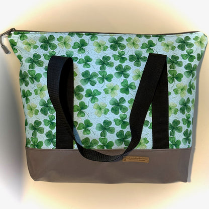 Schwimmbadtasche "Tasche für's Nasse" - Einzelstück Glücksklee