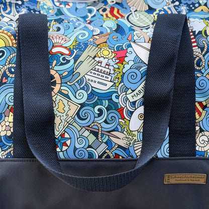 Schwimmbadtasche "Tasche für's Nasse" - Einzelstück Marine