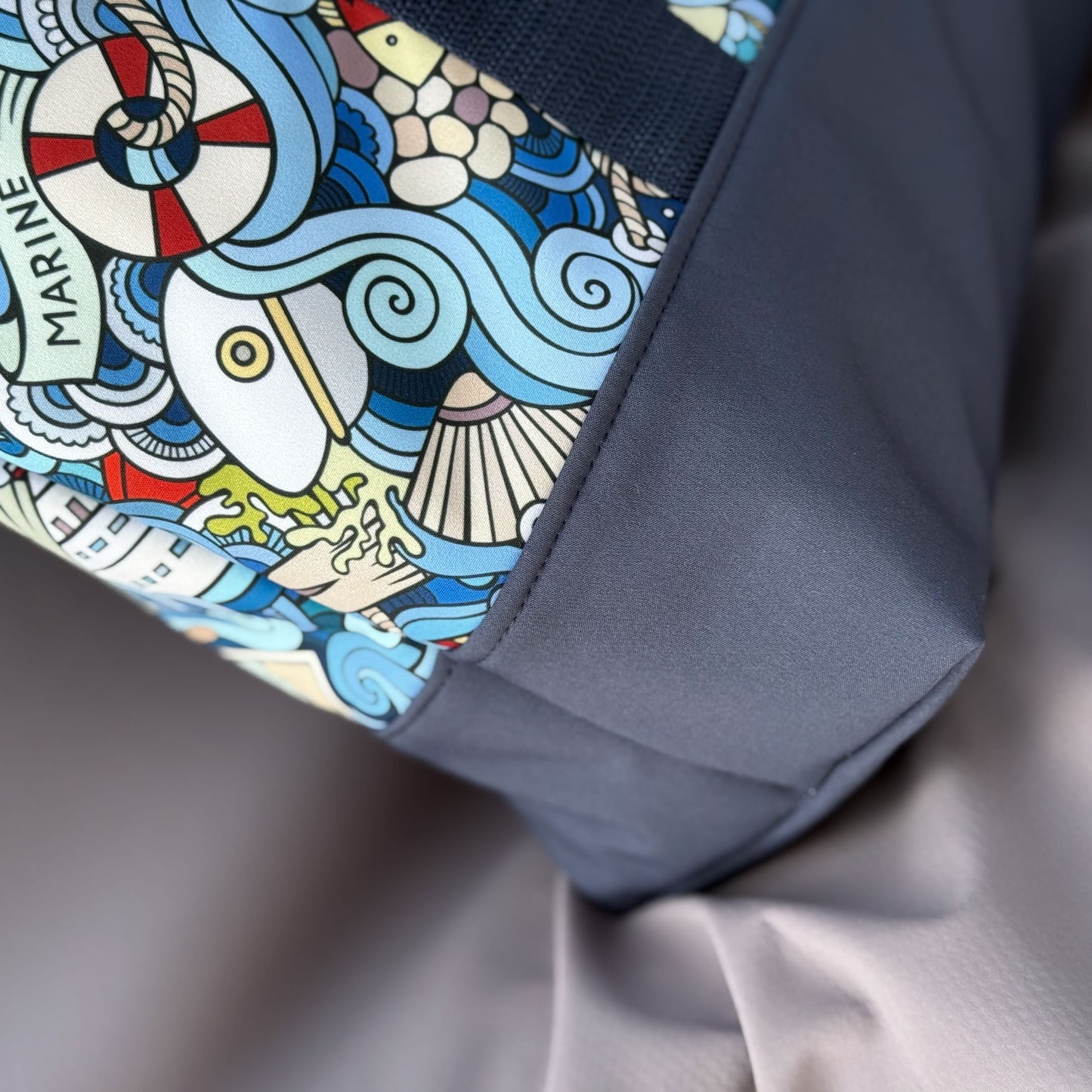 Schwimmbadtasche "Tasche für's Nasse" - Einzelstück Marine