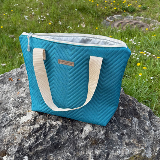 Thermotasche "Kühler Krambeutel" Kleingröße - Steppstoff grüntürkis