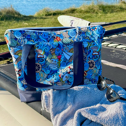 Schwimmbadtasche "Tasche für's Nasse" - Einzelstück Marine