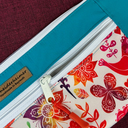 Bauchtasche "Karo" - Einzelstück Sommer in Türkis