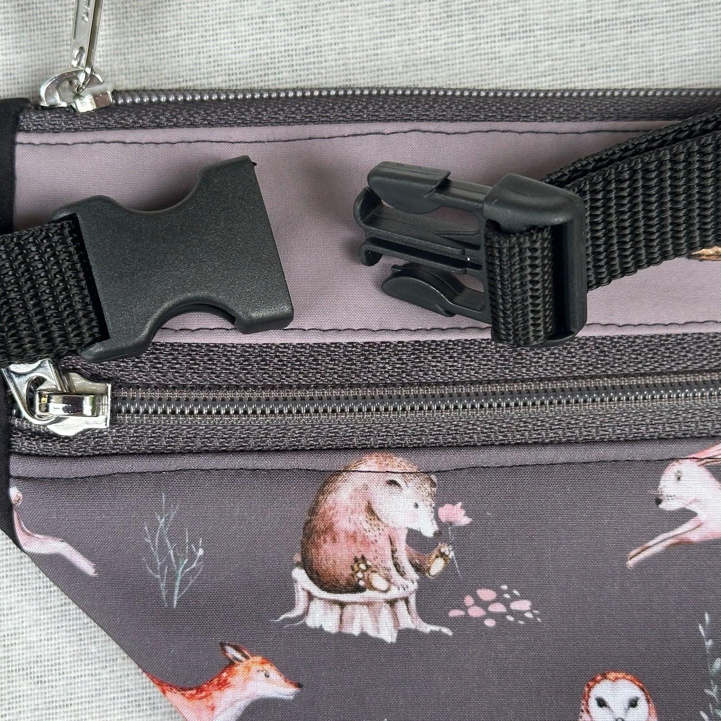 Bauchtasche "Karo" - Einzelstück Waldtiere
