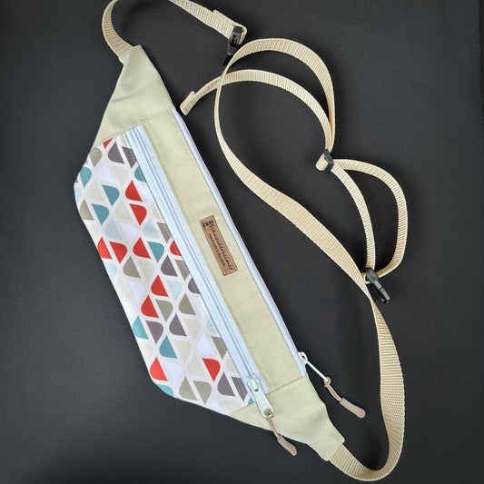 Bauchtasche "Karo" - Einzelstück Halbkreise