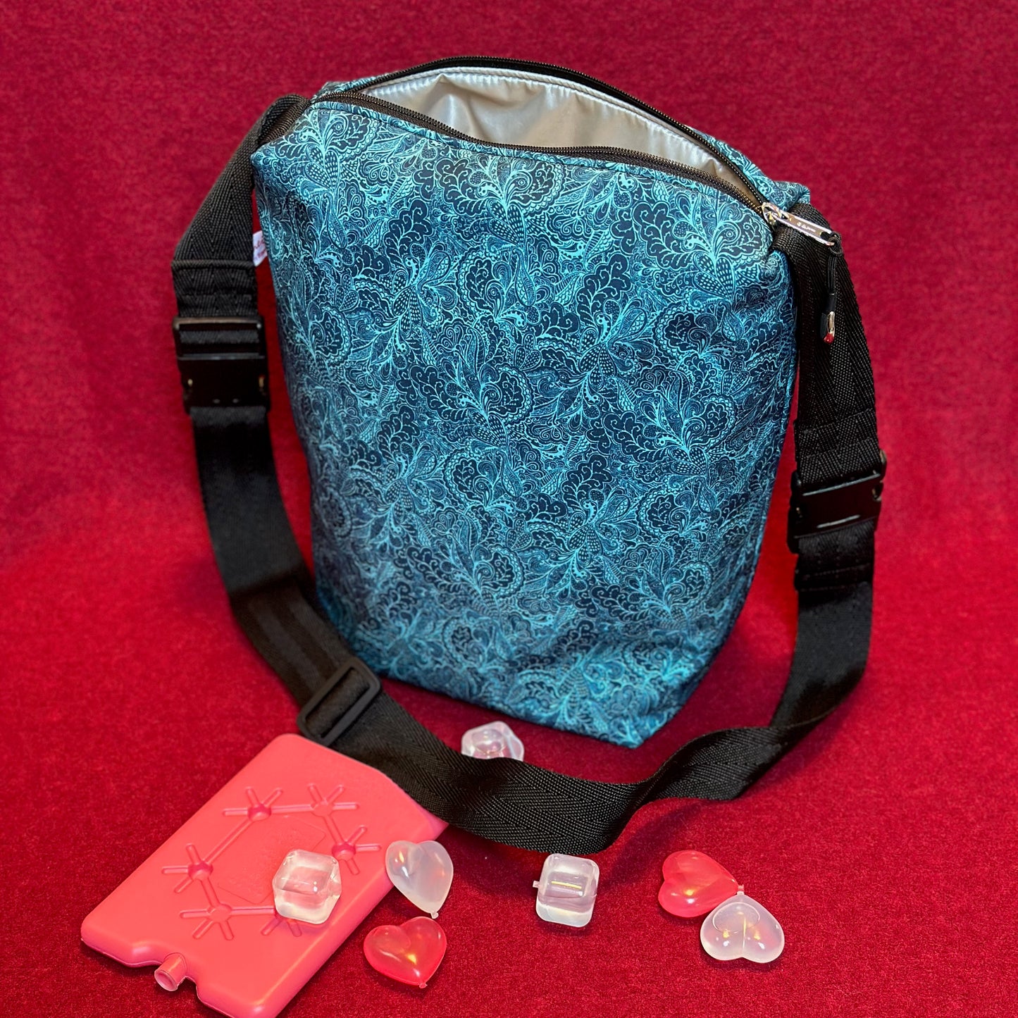 Thermotasche "Kalte Sophie" - Einzelstück Softshell Paisleys Petrol