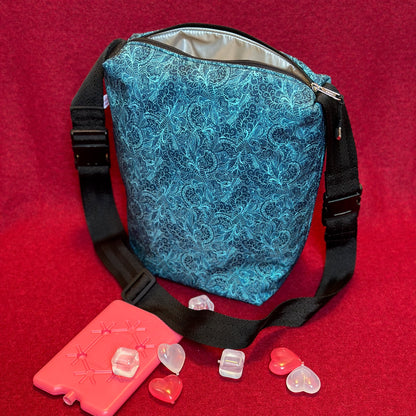 Thermotasche "Kalte Sophie" - Einzelstück Softshell Paisleys Petrol