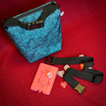 Thermotasche "Kalte Sophie" - Einzelstück Softshell Paisleys Petrol