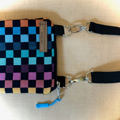 Handytasche "Frieda" - Einzelstück Gobelin Bunte Quadrate
