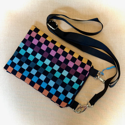 Handytasche "Frieda" - Einzelstück Gobelin Bunte Quadrate