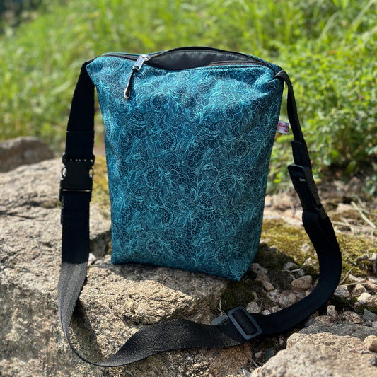 Thermotasche "Kalte Sophie" - Einzelstück Softshell Paisleys Petrol
