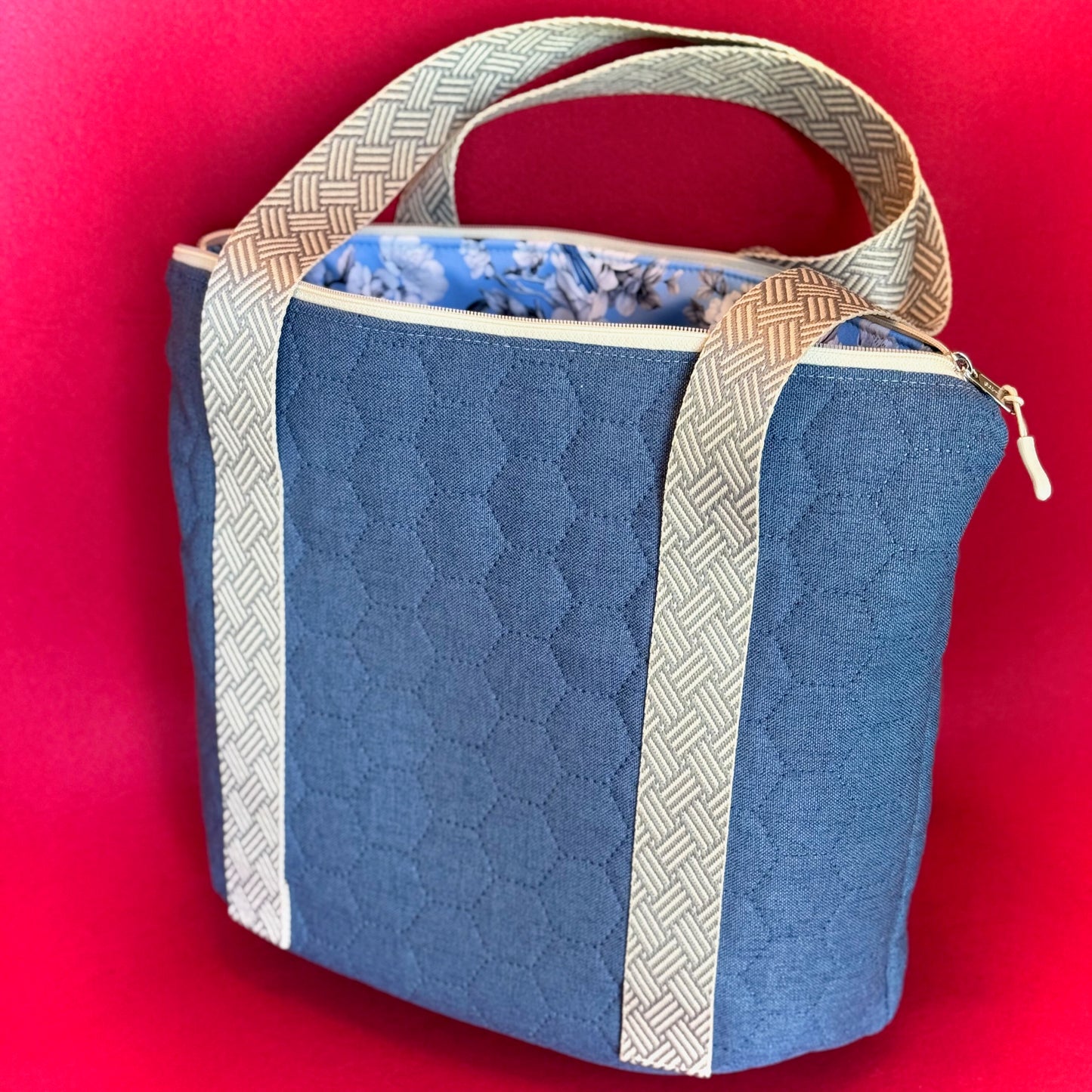 Shopper "Krambeutel in Stepp" - Einzelstück Blau