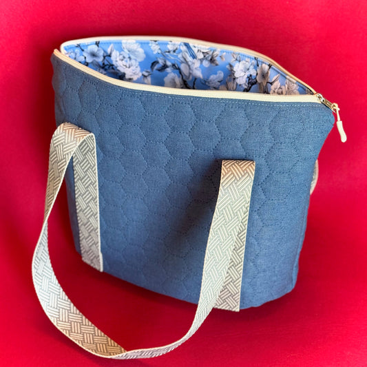 Shopper "Krambeutel in Stepp" - Einzelstück Blau