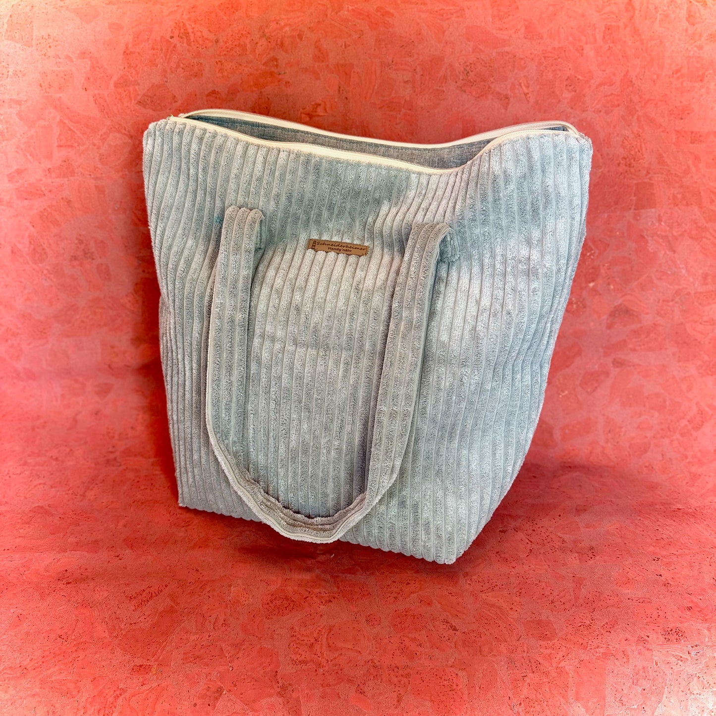 "VielKramBeutel" Cord-Shopper - Einzelstück Jade