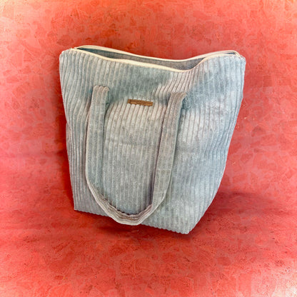 "VielKramBeutel" Cord-Shopper - Einzelstück Jade
