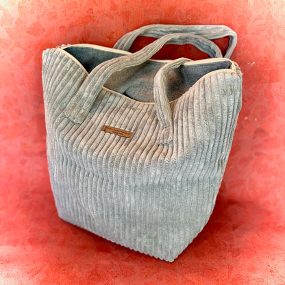 "VielKramBeutel" Cord-Shopper - Einzelstück Jade