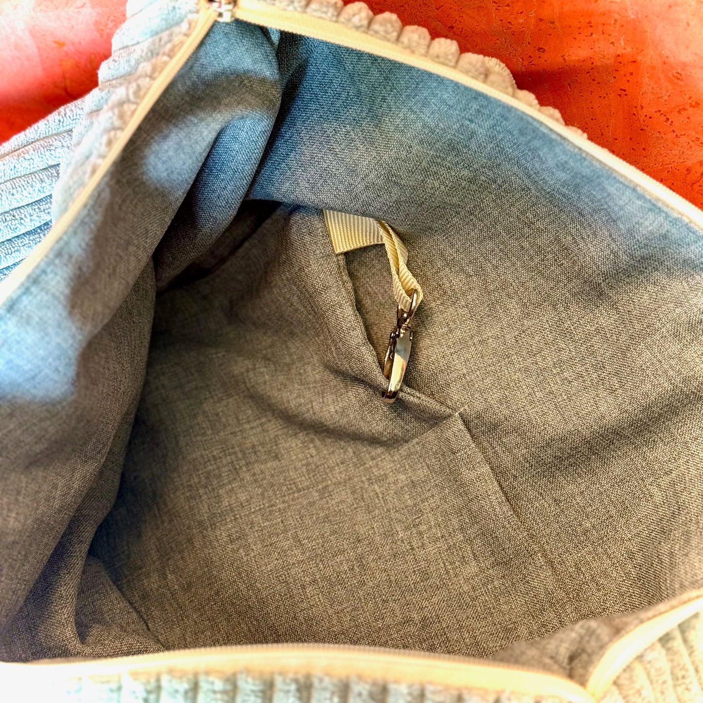 "VielKramBeutel" Cord-Shopper - Einzelstück Jade