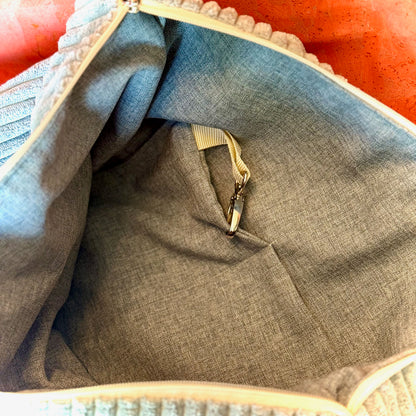 "VielKramBeutel" Cord-Shopper - Einzelstück Jade