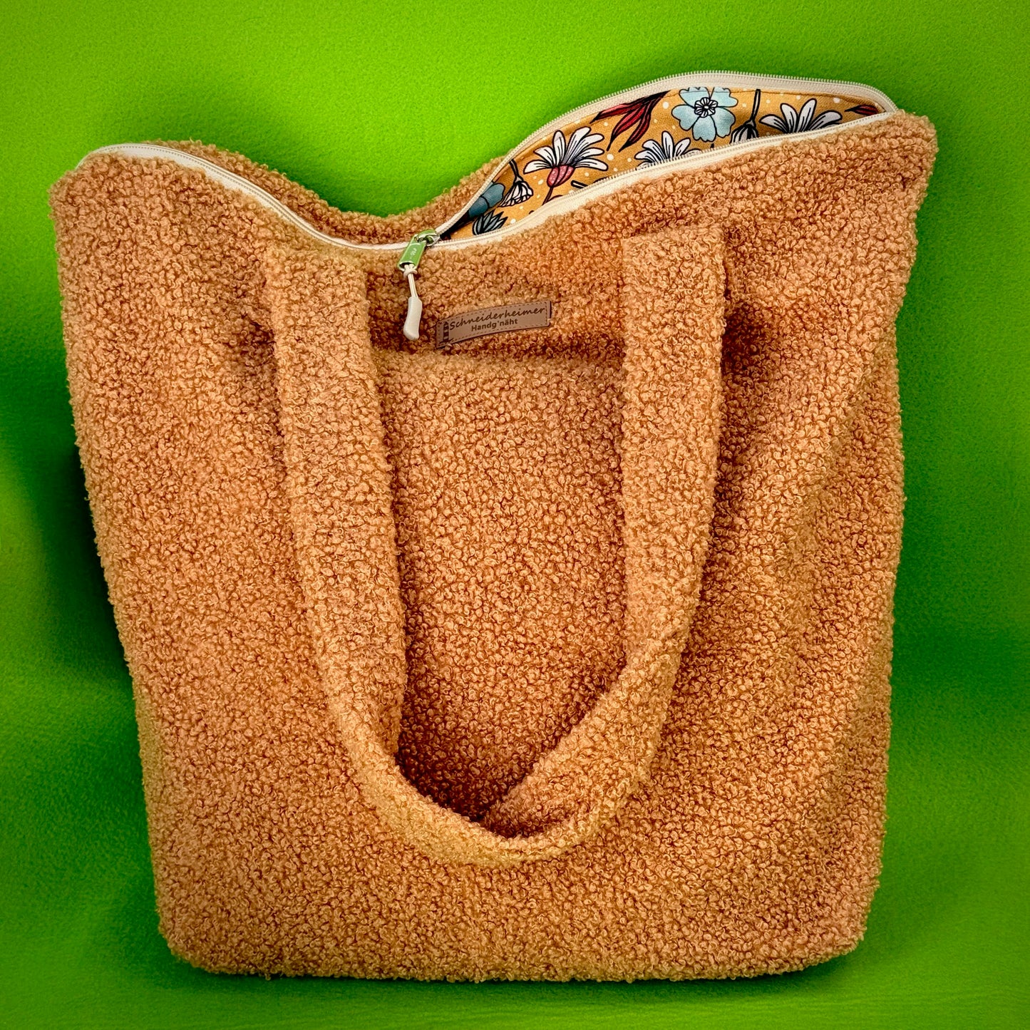 "VielKramBeutel" Boucle-Shopper - Einzelstück Ocker